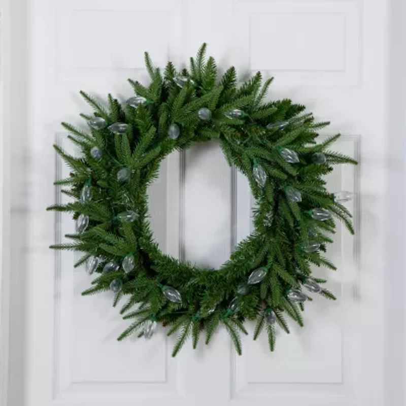 Nearly Natural Pre-Lit Wreath