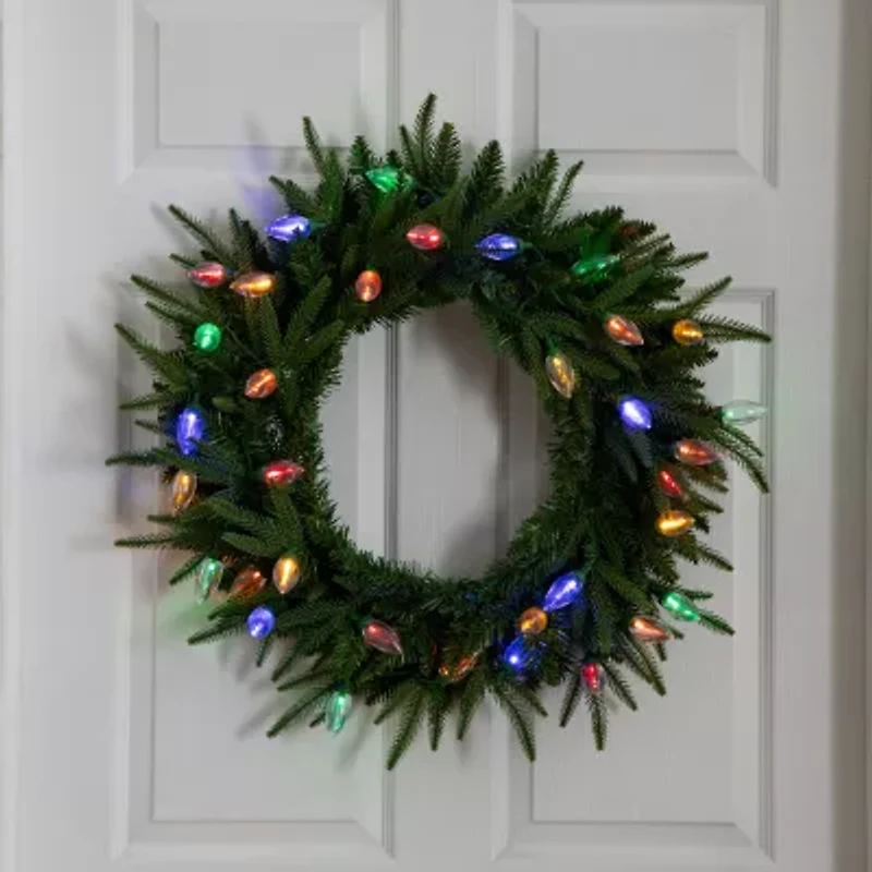 Nearly Natural Pre-Lit Wreath