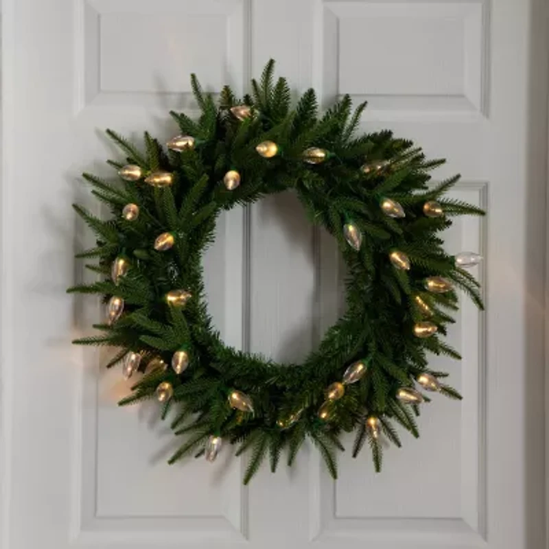 Nearly Natural Pre-Lit Wreath