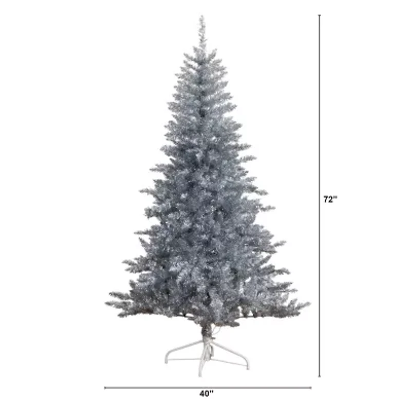 Nearly Natural 6 Foot Pre-Lit Pine Christmas Tree
