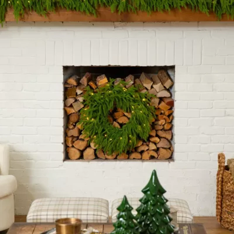 Nearly Natural Pre-Lit Wreath