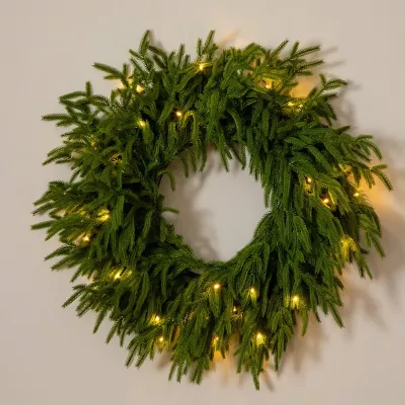 Nearly Natural Pre-Lit Wreath