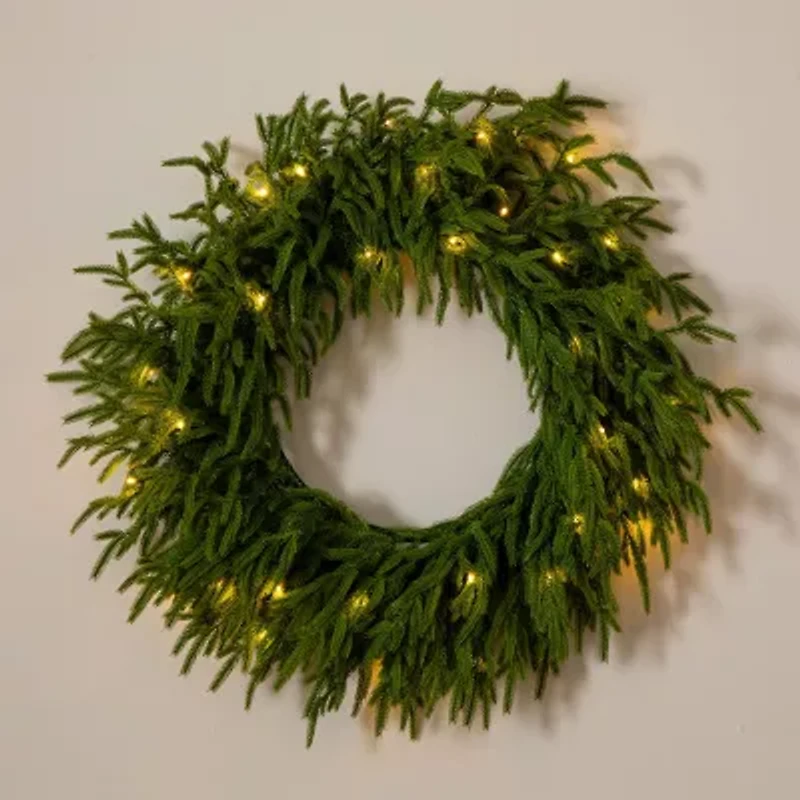 Nearly Natural Pre-Lit Wreath