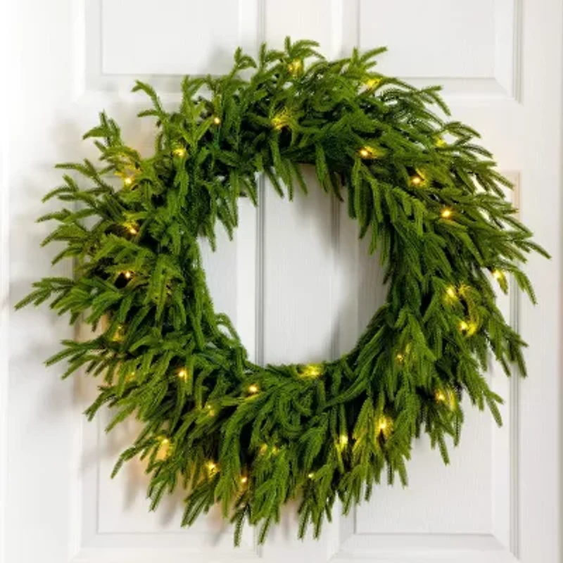 Nearly Natural Pre-Lit Wreath
