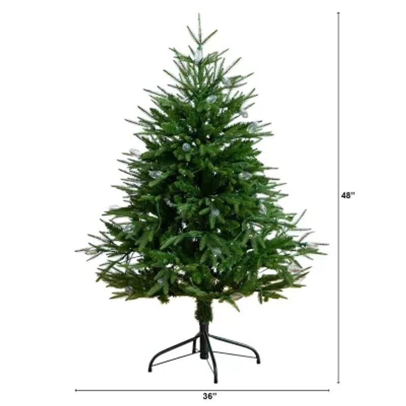 Nearly Natural 4 Foot Pre-Lit Multi-Function Lights Pine Christmas Tree