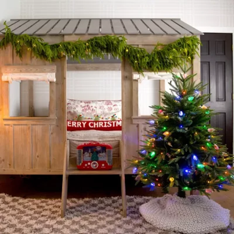 Nearly Natural 4 Foot Pre-Lit Multi-Function Lights Pine Christmas Tree