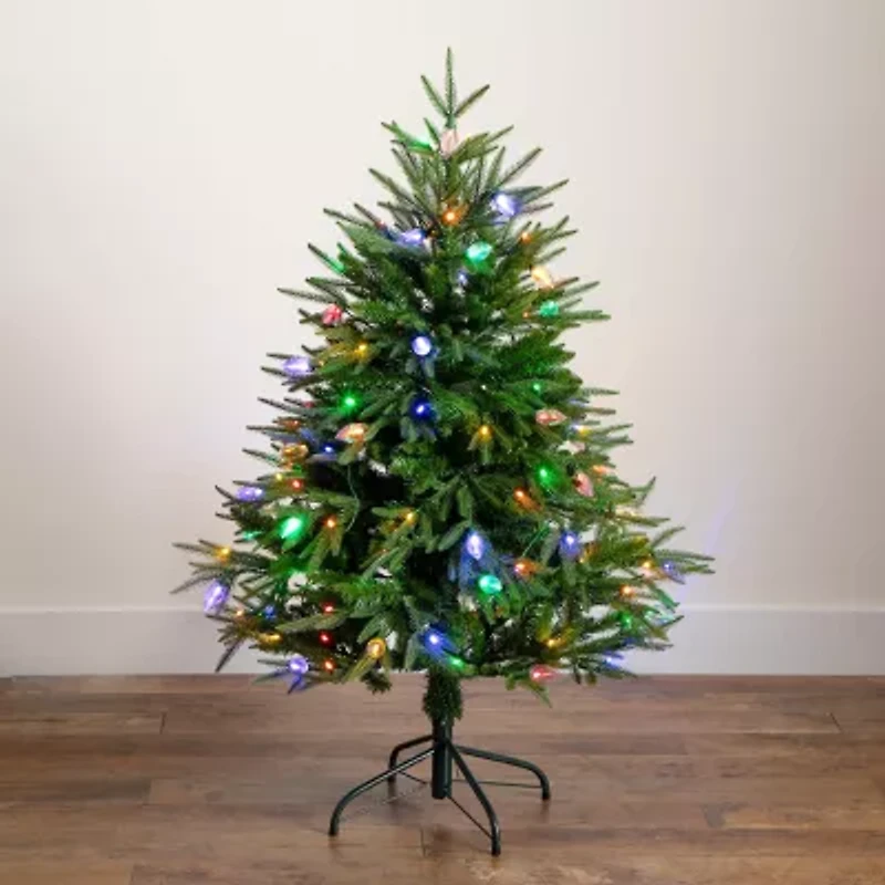 Nearly Natural 4 Foot Pre-Lit Multi-Function Lights Pine Christmas Tree