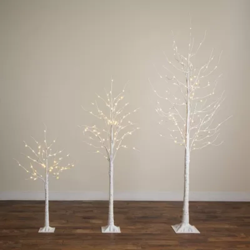 Nearly Natural 8 Foot Pre-Lit Birch Christmas Tree