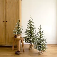 Nearly Natural 4 Foot Flocked Fir Christmas Tree