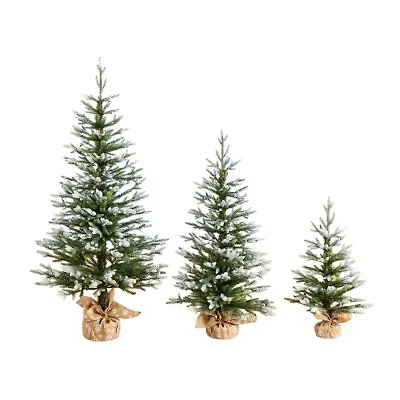 Nearly Natural 4 Foot Flocked Fir Christmas Tree