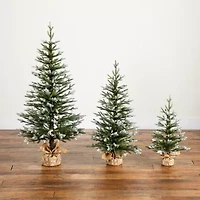 Nearly Natural 4 Foot Flocked Fir Christmas Tree