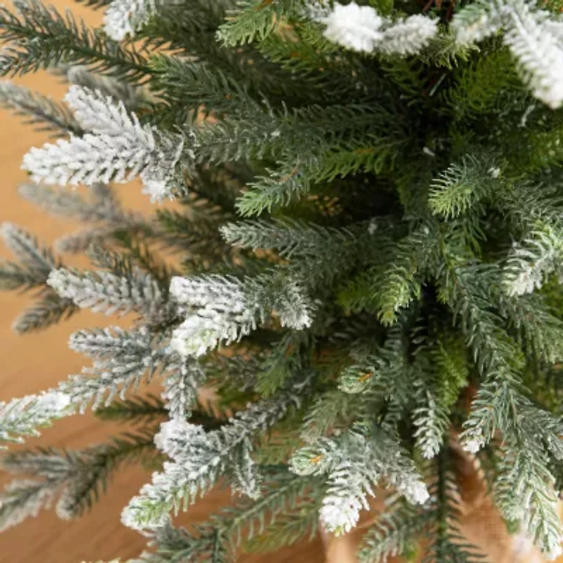Nearly Natural 4 Foot Flocked Fir Christmas Tree