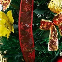 Nearly Natural 5 Foot Pre-Lit Collapsible Pre-Decorated Pine Christmas Tree