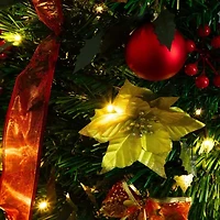 Nearly Natural 5 Foot Pre-Lit Collapsible Pre-Decorated Pine Christmas Tree