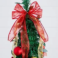 Nearly Natural 6 Foot Pre-Lit Collapsible Pre-Decorated Pine Christmas Tree