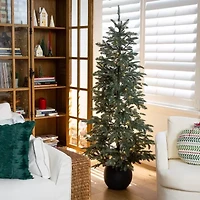 Nearly Natural 6 Foot Pre-Lit Pine Christmas Tree