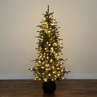 Nearly Natural 6 Foot Pre-Lit Pine Christmas Tree
