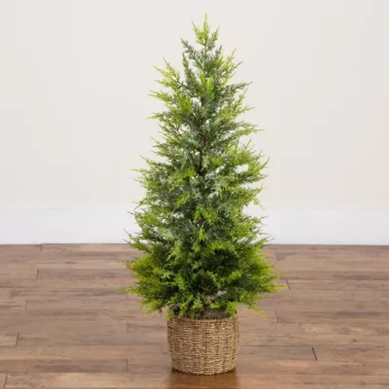 Nearly Natural 3 Foot Pre-Lit Flocked Christmas Tree