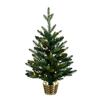 Nearly Natural 2 Foot Pre-Lit Timer Pine Christmas Tree