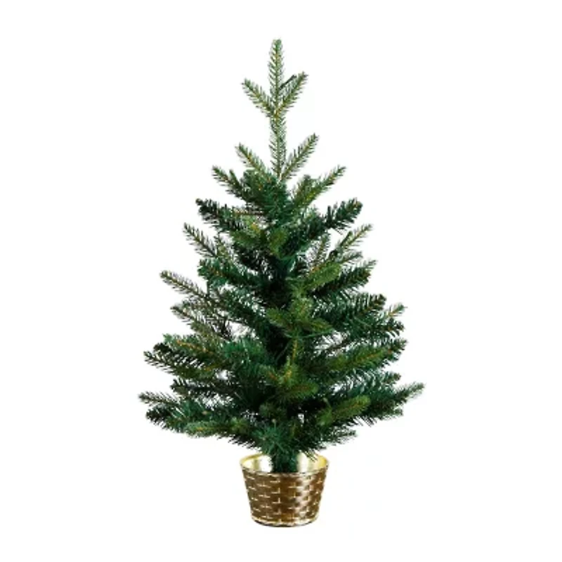 Nearly Natural 2 Foot Pre-Lit Timer Pine Christmas Tree