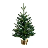 Nearly Natural 2 Foot Pre-Lit Timer Pine Christmas Tree