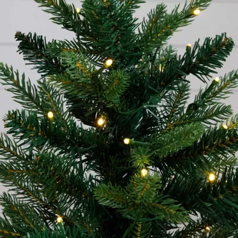 Nearly Natural 2 Foot Pre-Lit Timer Pine Christmas Tree