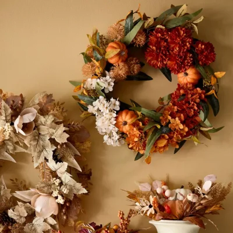 Linden Street Orange Hydrangea Wreath