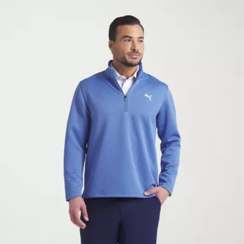 PUMA Mens Mock Neck Long Sleeve Active Quarter-Zip Pullover