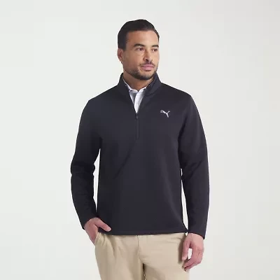 PUMA Mens Mock Neck Long Sleeve Active Quarter-Zip Pullover