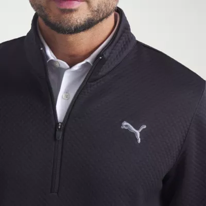 PUMA Mens Mock Neck Long Sleeve Active Quarter-Zip Pullover