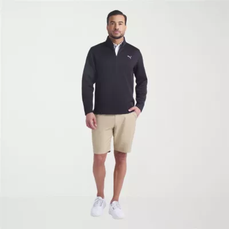 PUMA Mens Mock Neck Long Sleeve Active Quarter-Zip Pullover