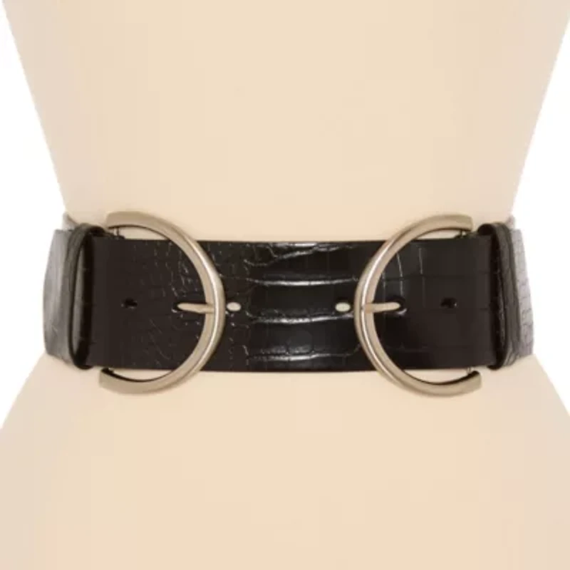 JS Jessica Simpson 2.5" Double Bucke Womens Belt