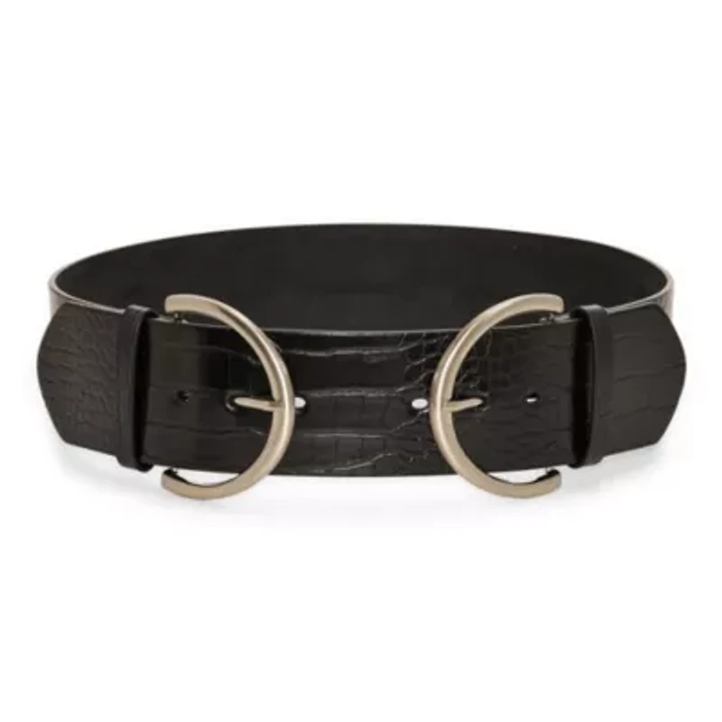 JS Jessica Simpson 2.5" Double Bucke Womens Belt