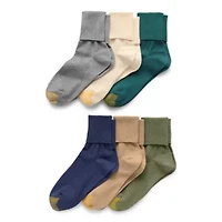 Gold Toe Womens Multi-Pack 6 Pair Turncuff Socks