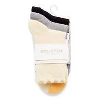 Gold Toe Lettuce Edge Womens 3 Pair Crew Socks