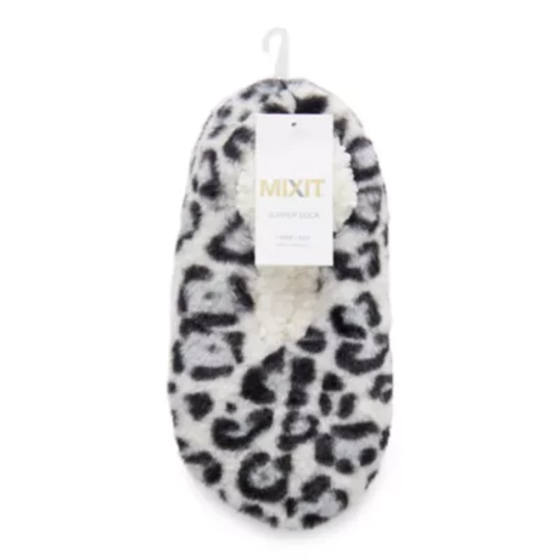 Mixit Cozy Fuzzy Womens 1 Pair Slipper Socks