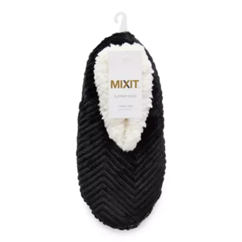 Mixit Chevron Cozy Womens 1 Pair Slipper Socks
