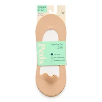 Peds Heel Tab Super Low Cut Womens Multi-Pack 2 Pair Liner Socks