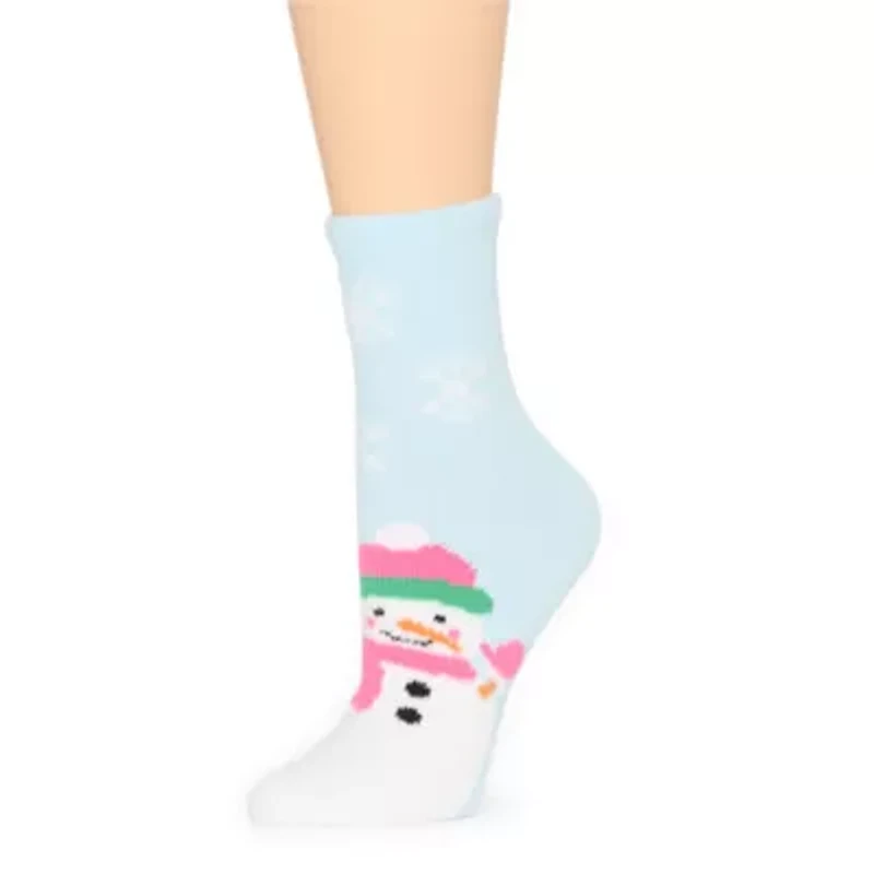 Mixit Holiday Cozy Womens 1 Pair Crew Socks