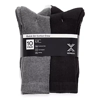 Xersion Quick-Dri Mens 10 Pair Crew Socks