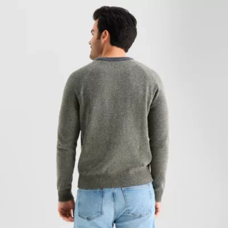 mutual weave Mens Crew Neck Long Sleeve Pullover Sweater