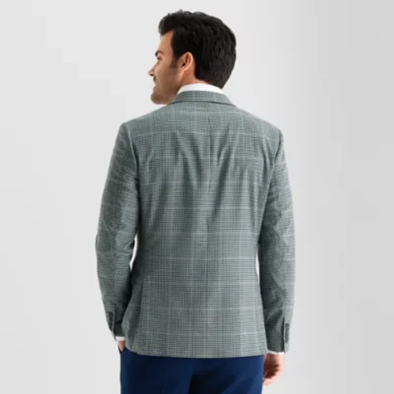 J. Ferrar Mens Plaid Slim Fit Sport Coat