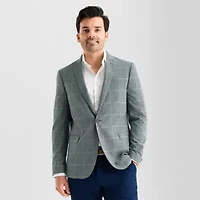 J. Ferrar Mens Plaid Slim Fit Sport Coat