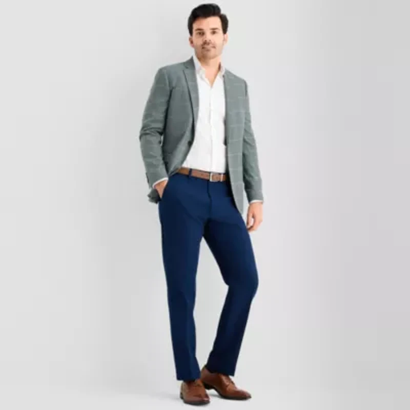J. Ferrar Mens Plaid Slim Fit Sport Coat