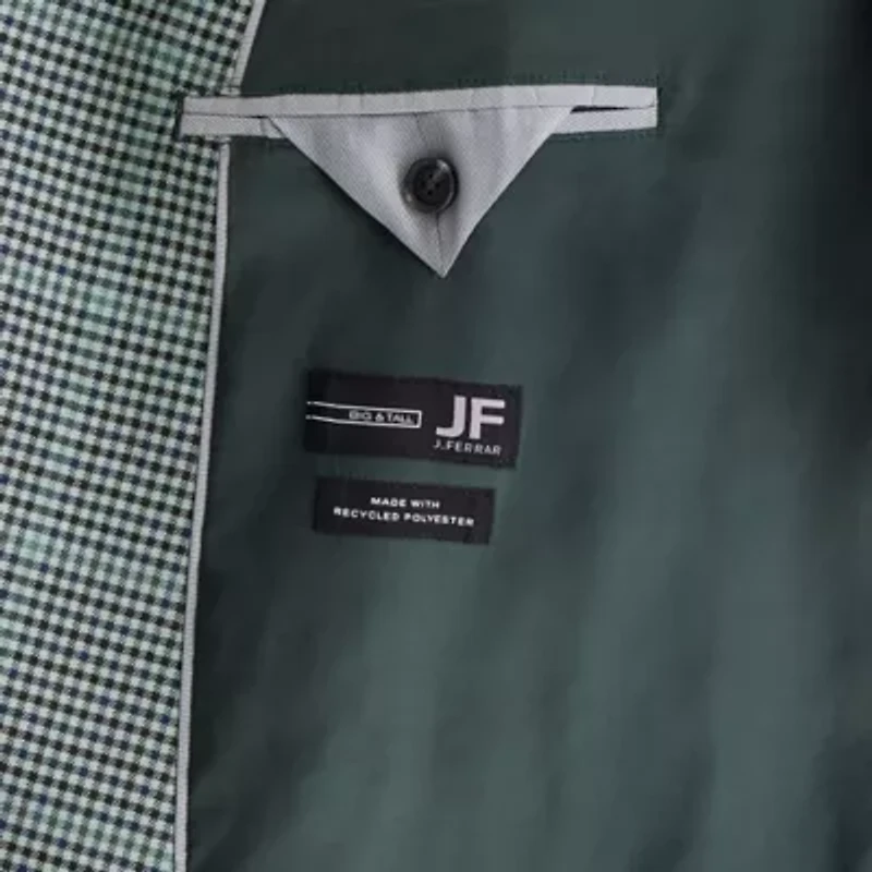 J. Ferrar Mens Big and Tall Plaid Classic Fit Sport Coat