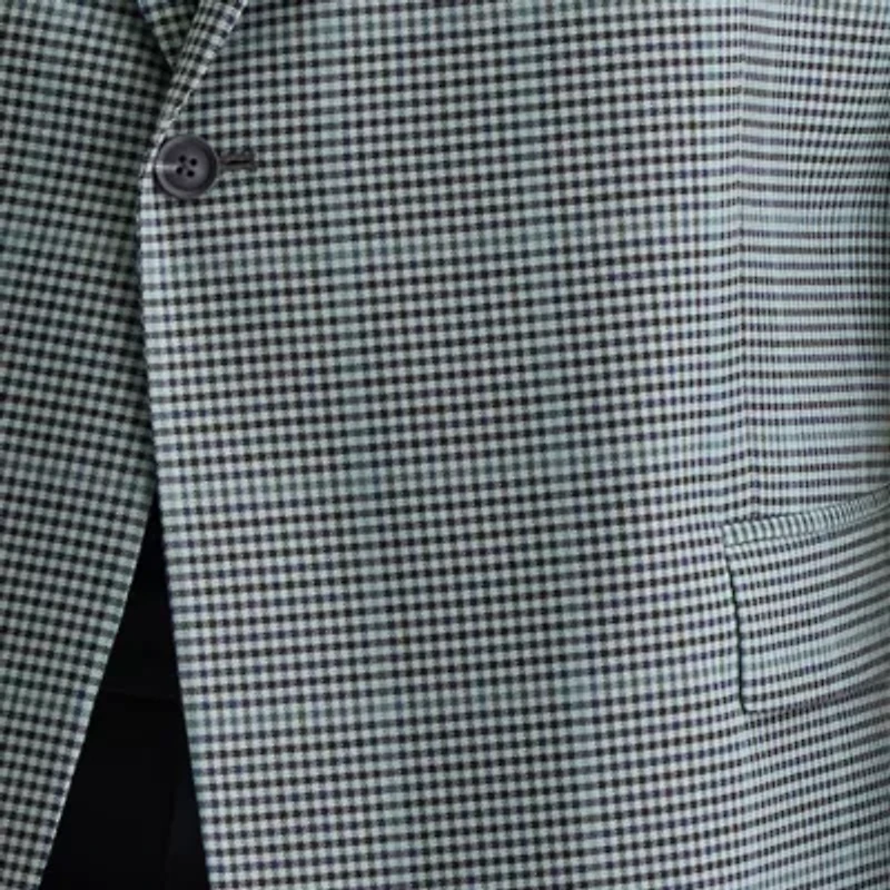 J. Ferrar Mens Big and Tall Plaid Classic Fit Sport Coat