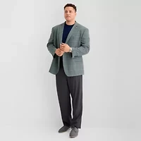 J. Ferrar Mens Big and Tall Plaid Classic Fit Sport Coat