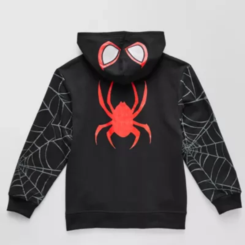 Miles Morales Little & Big Kid Boys Long Sleeve Spiderman Fleece Zipper Hoodie