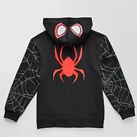 Miles Morales Little & Big Kid Boys Long Sleeve Spiderman Fleece Zipper Hoodie
