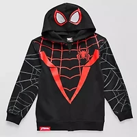 Miles Morales Little & Big Kid Boys Long Sleeve Spiderman Fleece Zipper Hoodie
